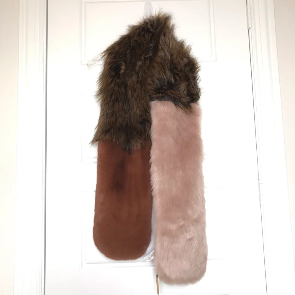 NORDSTROM Halogen NEW Boho Faux Fur Scarf Stole